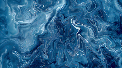 Marble background pattern in various shades of blue, generative ai