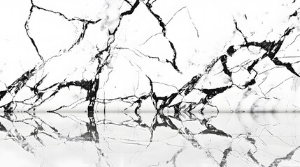 Obraz premium Marble granite white panorama background wall surface with elegant black pattern, generative ai