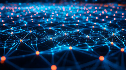 Advanced Digital Network Connectivity: Visual Representation of Interlinked Data Nodes and Information Flow