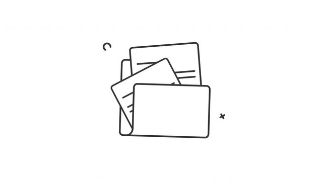 open folder icon animation paper document motion graphic