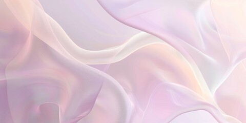 Fototapeta premium Soft Pastel Flowing Fabric Abstract Background with flowing, translucent fabric-like textures in soft pink and lavender tones