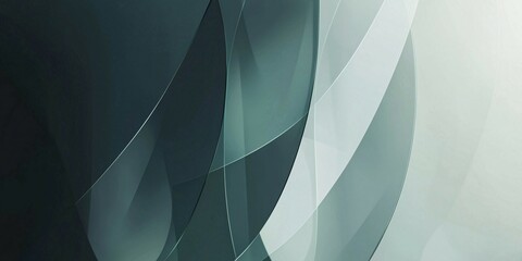Geometric Glass Layers Abstract Background with overlapping glass-like geometric layers in green and gray tones