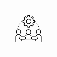 engineering team meeting icon sign vector