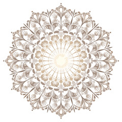 Golden Mandala with Intricate Floral Patterns