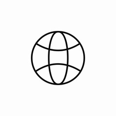 lined globe icon sign vector