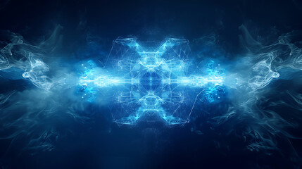 Crystalline Network in a Blue Nebula