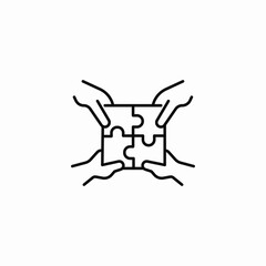 puzzle piece group connection icon sign vector