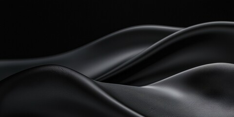 Fototapeta premium A sleek abstract background featuring curved black waves with soft lighting, adding depth, luxury, and sophistication