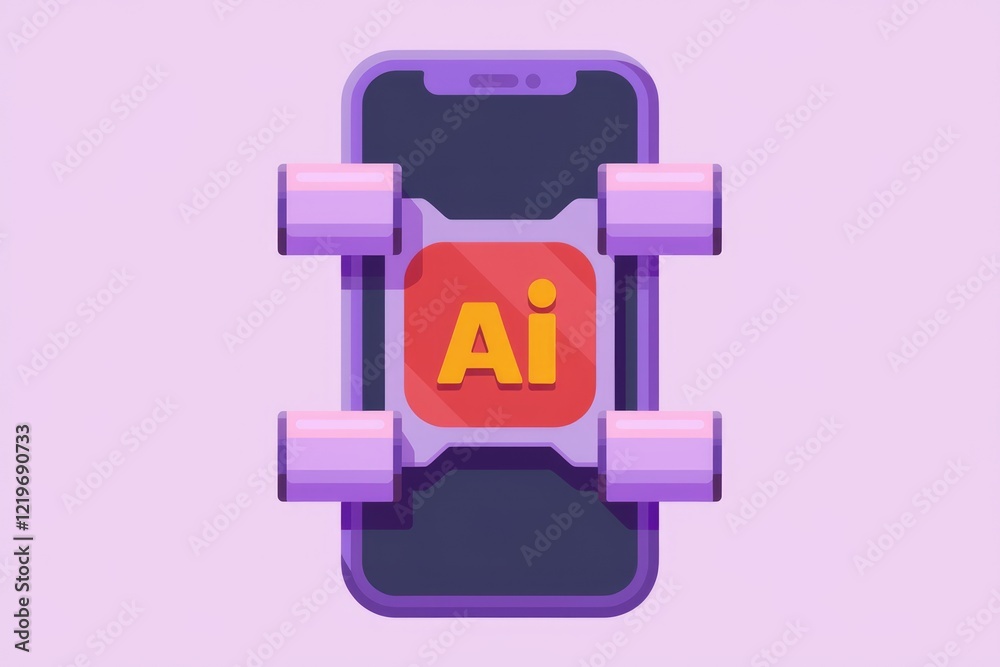 Aufkleber ai-powered mobile application concept, showcasing advanced technology integration.