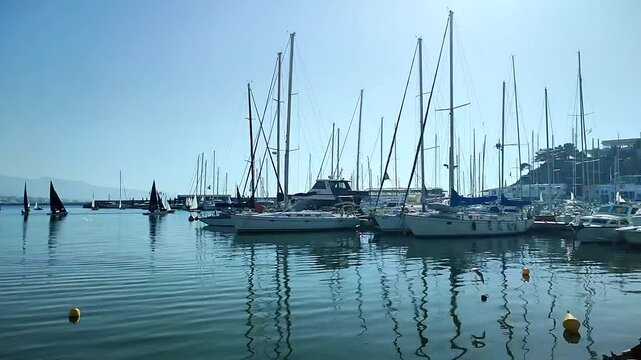Video of Mikrolimano, a scenic tourist port in the Kastella neighborhood of Piraeus, Greece, featuring lovely cafes, tavernas and a breathtaking coastal view.