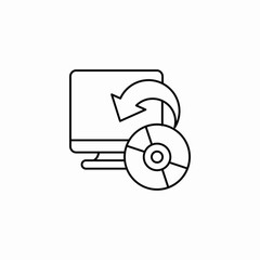 cd to desktop transfer icon sign vector