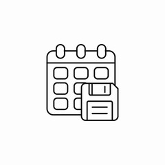 calendar save icon sign vector