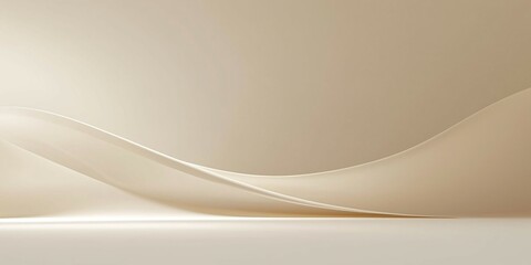 Beige Elegant Wave Background with Subtle Curves