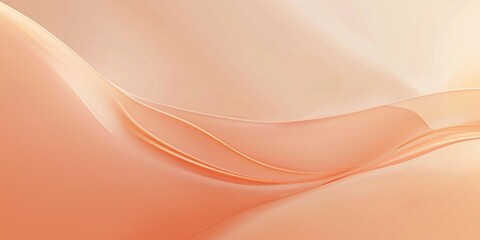 Flowing Peach Abstract Background with Glossy Curves and Soft Highlights