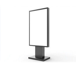 Blank isolated vertical ad citylight mockup or digital screen