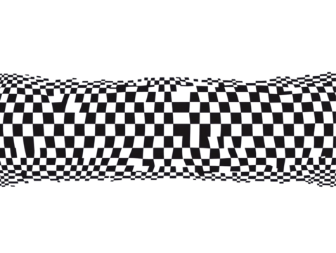 Isolated Wavy Black and White Checker Pattern