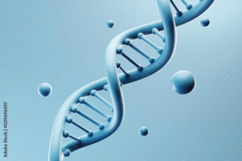 Leinwandbilder 3d rendering of a dna double helix, showcasing its structure and genetic code.