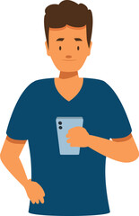 Man using smartphone, enjoying mobile technology and staying connected in contemporary world