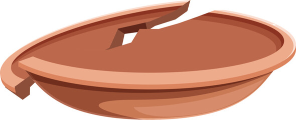 Empty broken terracotta pot representing gardening failure, isolated on white background