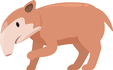 Macrauchenia, an extinct genus of litoptern, searches for food in prehistoric landscape