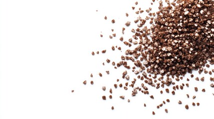 Bronze Glitter Sparkle Scattered on White Background