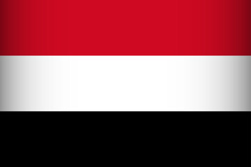 National Flag of the Republic of Yemen. Vector Element