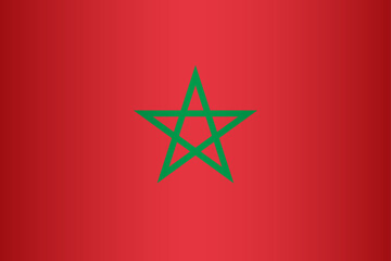 National Flag of the Kingdom of Morocco. Vector Element
