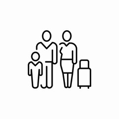 family luggage icon sign vector