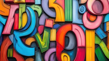 Colorful Vintage Fonts on Isolated Background
