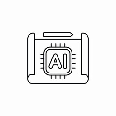 ai microchip planning icon sign vector