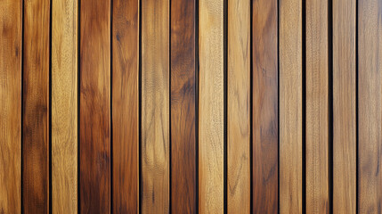Fototapeta premium Smooth Teak Wood Plank Texture Showcasing a Honey-Brown Hue, Straight and Even Grain Patterns, with a Lightly Oiled Finish for a Polished Tropical Aesthetic