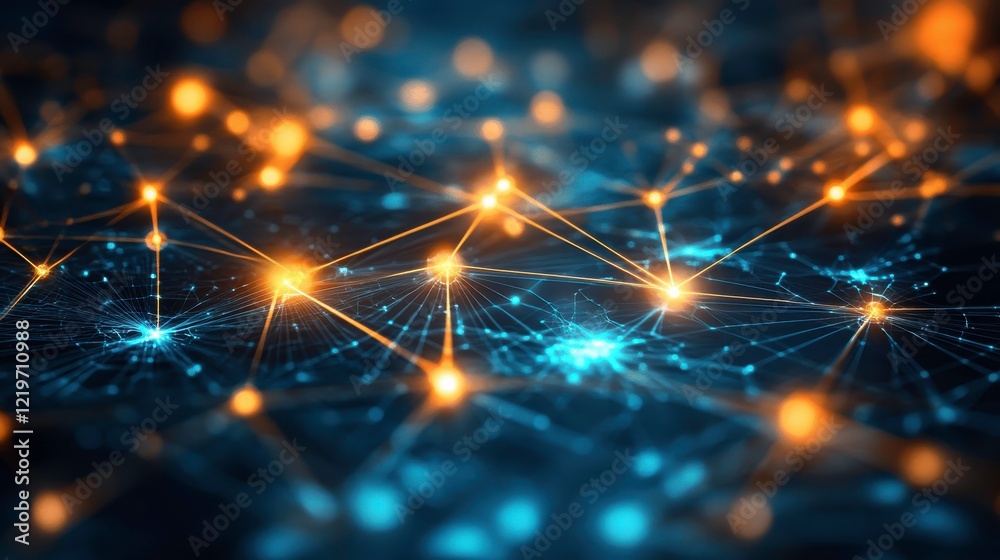 Poster dynamic abstract tech environment with bright light elements