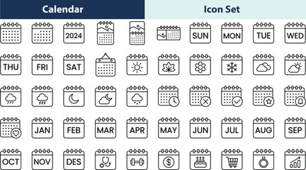  Set of  icons black and white