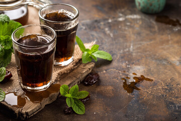 Jallab - a sweet drink made from dates and grape molasses. Ramadan drink. Middle eastern traditional drink.