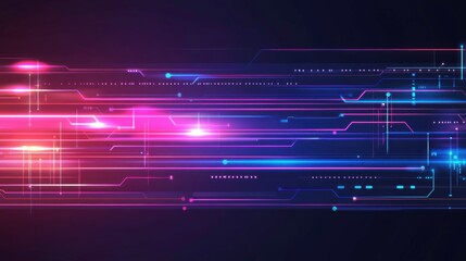 Futuristic Circuitry in Sleek 3D Design with Bright Light