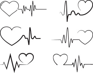  Set of  icons black and white