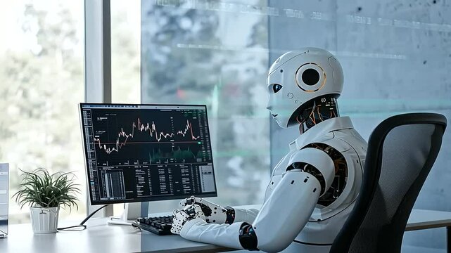 Financial Analyst Using AI Chatbot for Market Forecasting