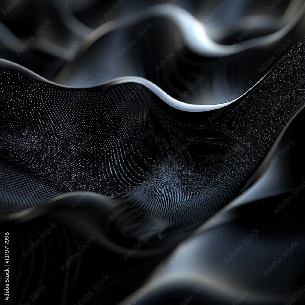 Poster abstract black wave texture with dotted patterns, perfect for modern backgrounds or mockups