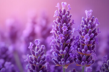Obraz premium Vibrant Purple Lavender Flowers Blooming in Field