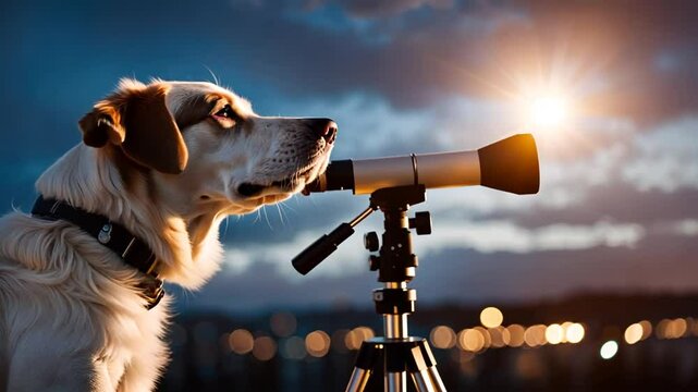 Dog with a telescope.