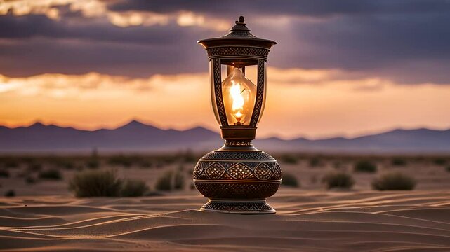 Magic lamp in the desert.