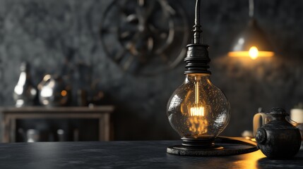 Rustic Pendant Lamp with Industrial Design