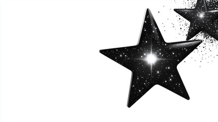 Obraz premium Simple illustration of two black stars against a white background