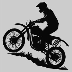 Naklejka premium a man riding a motorcycle silhouette vector design art and illustration