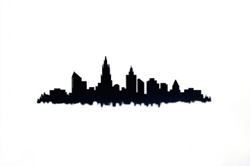Obraz premium A black and white photo of a city skyline with skyscrapers and urban landscape