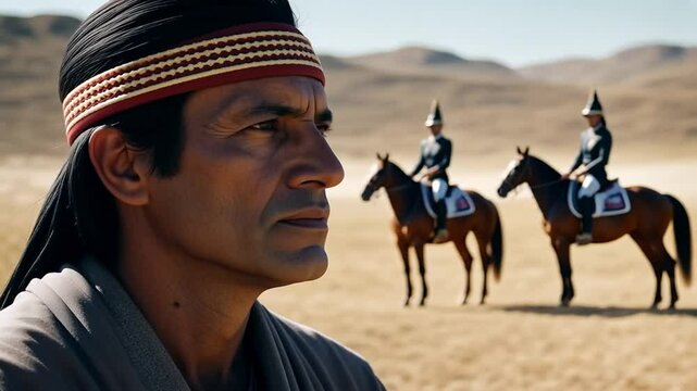 Comanche Indian in the Wild West.