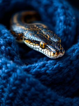 A snake in a woolen scarf