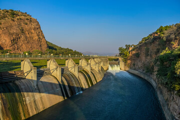 Hartbeespoort dam wall and tunnel in north west province south africa