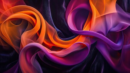 Obraz premium A composition of vibrant smoke rings in gradient hues of oranges and purples