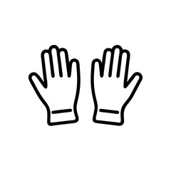 Obraz premium Gardening gloves icon, isolated vector illustration.